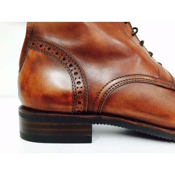Secchiari Ankle Boots Antique Brown with Brogue